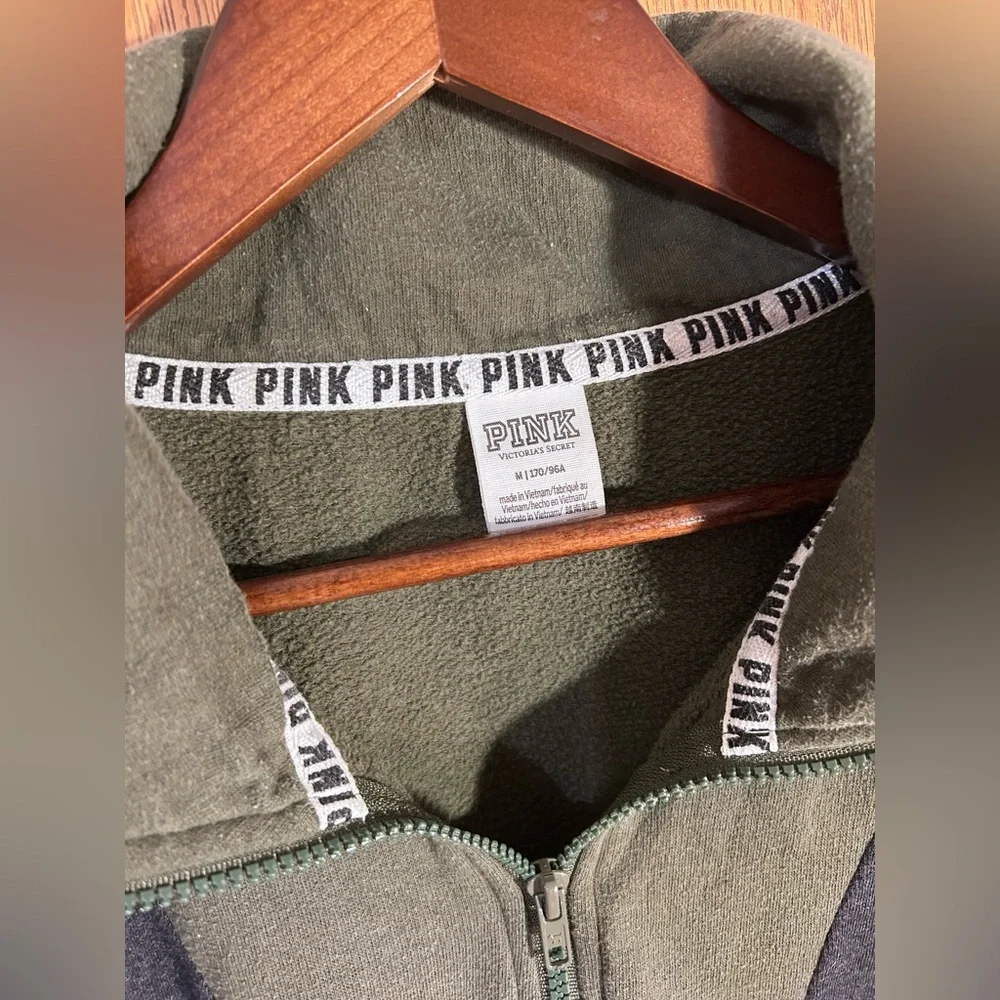 PINK Color Block Varsity Half Zip Sweatshirt - Picture 3 of 5